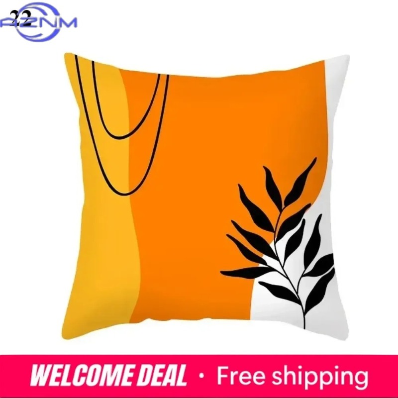 Century Textile & Sewing Supply Saskatoon Sk - Sarung Bantal Abstrak Oranye Boho, Sarung