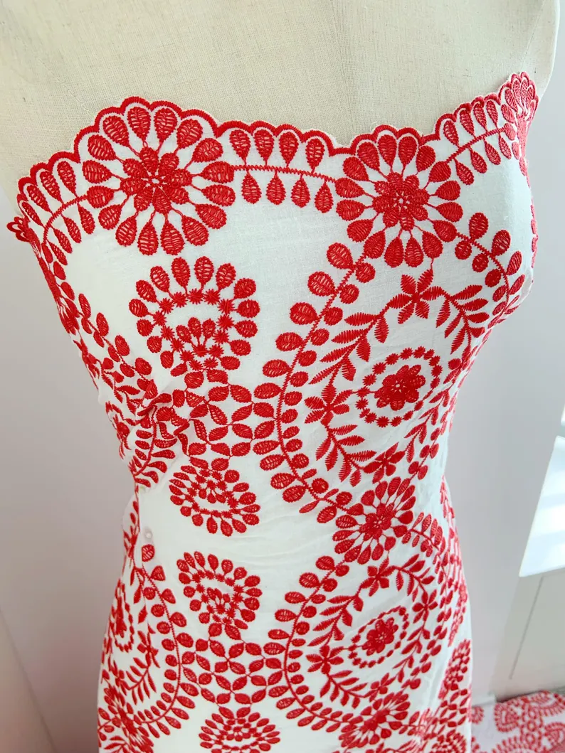 Sewing Eyelet Fabric - Kain Renda Lubang Katun Off White