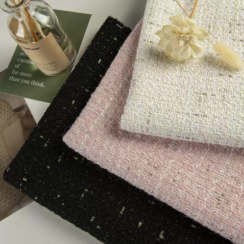 Warna Krem dan Benang Emas Kai - Sewing Tweed ulasan dan harga
