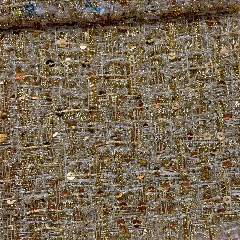 Kain Tweed Rajut Berwarna Emas - Sewing Tweed ulasan dan harga