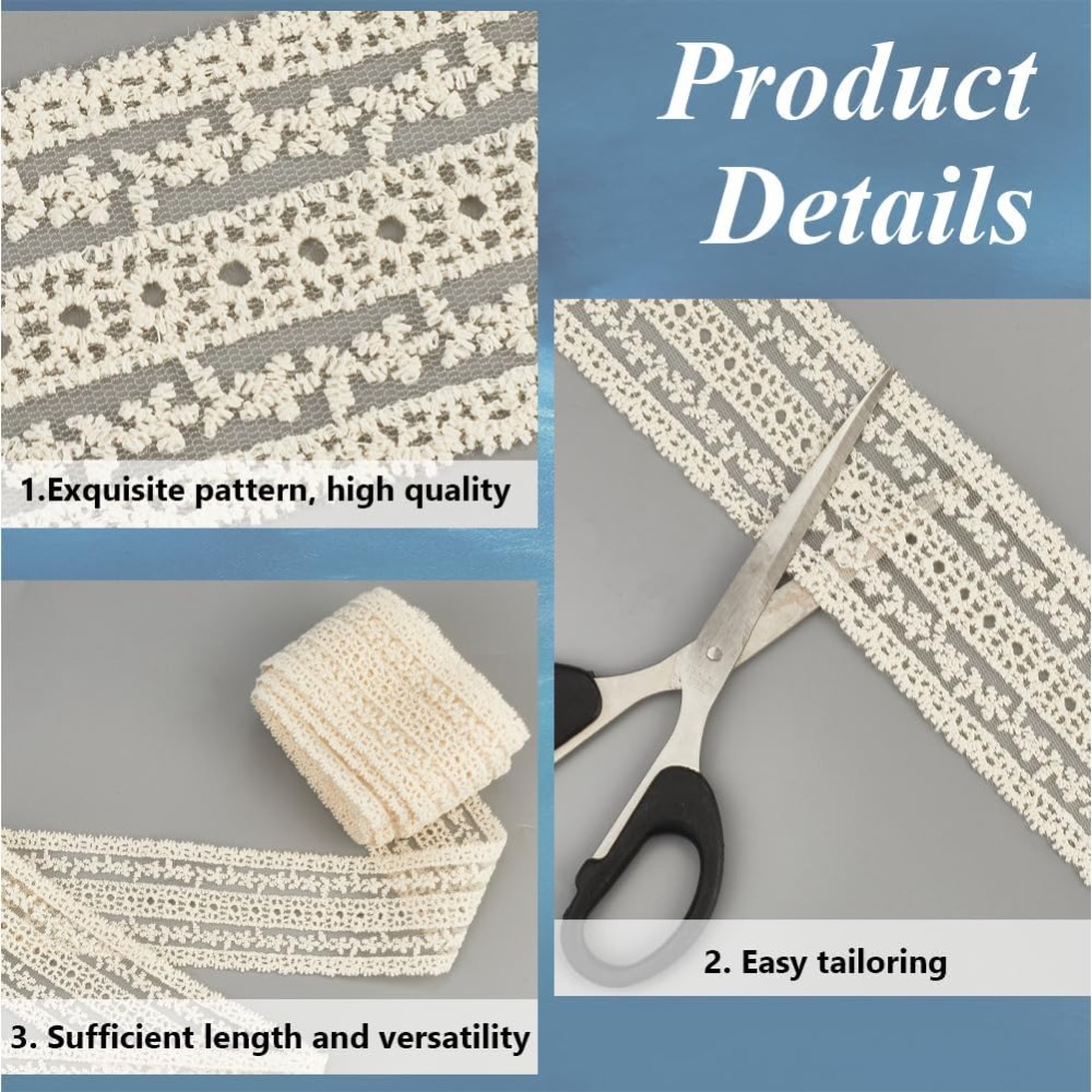 Pita renda katun vintage lebar - Sewing Eyelet Fabric ulasan dan harga